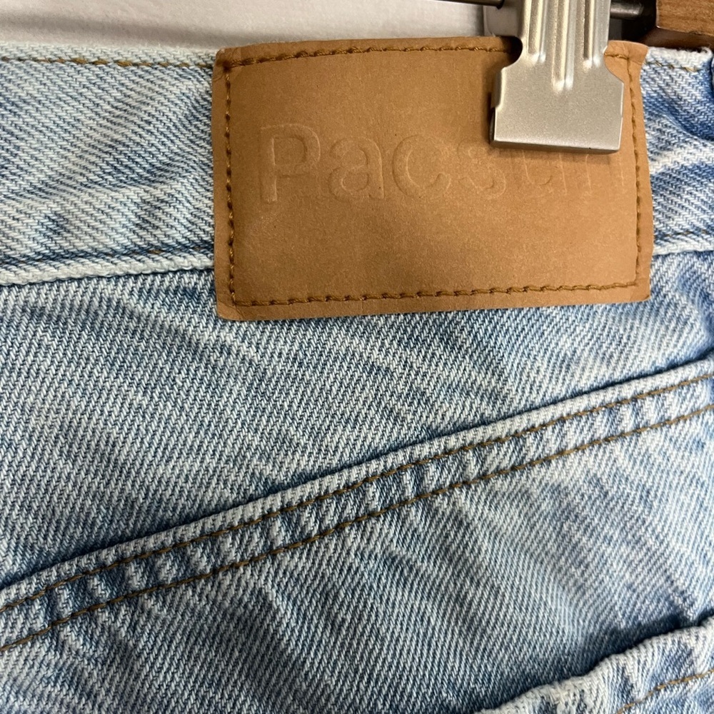 Pacsun Lt Indigo Ripped Button Fly High Waist Denim Festival Short Women Size 28 - Picture 5 of 10